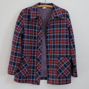 {vintage} button up plaid jacket